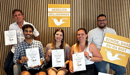 v. l. n. r. : Paul Taubenschuß SMDB, Rafael Lebrum, Sonja Rubel, Barbara Brandstetter SMDB, P.Johannes Haas SDB 