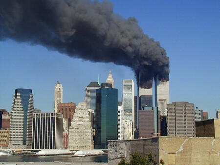 Brennende Türme des World Trade Centers, New York - 11. September 2001        