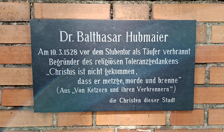 Balthasar Hubmaier Gedenktafel