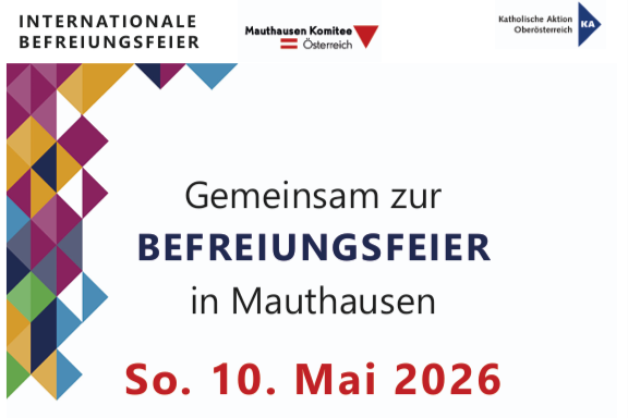 Ausschnitt  der Einladung der Katholischen Aktion in Oberösterreich zur Befreiungsfeier in Mauthausen