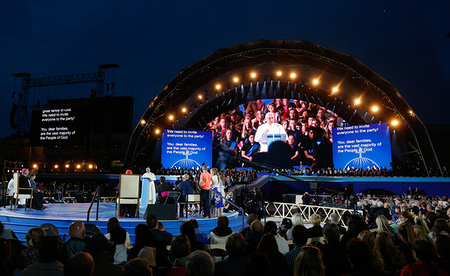 Papst Franziskus beim Weltfamilientreffen im Croke Park Stadium in Dublin am 25. August 2018.