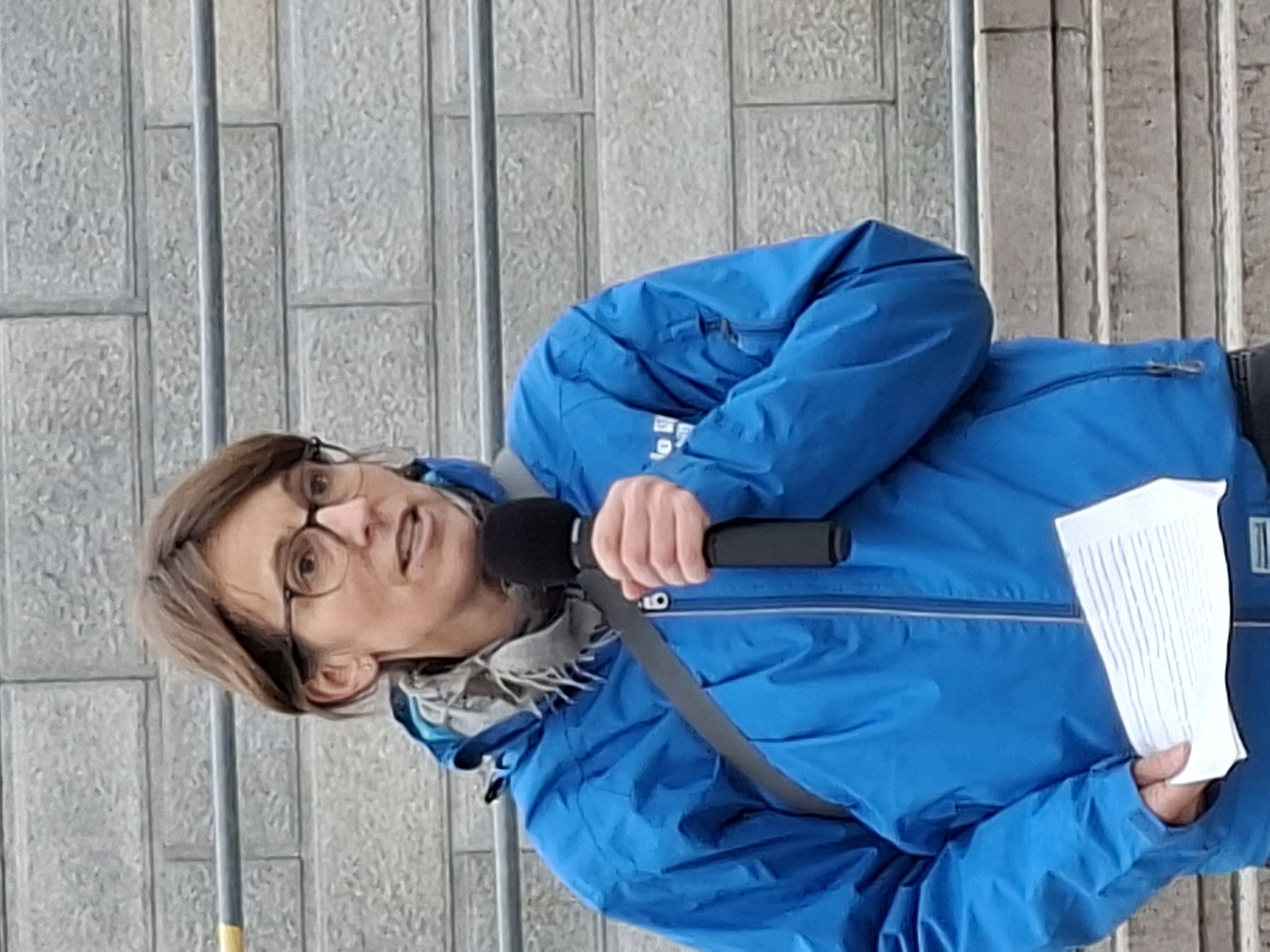 Katharina Auer von der Diakonie spricht vor dem Parlament