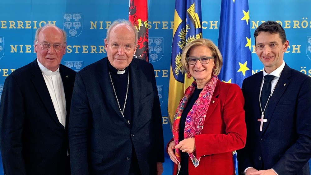 Bischof Alois Schwarz, Kardinal Christoph Schönborn, LH Johanna Mikl-Leitner, Superintendent Michael Simmer