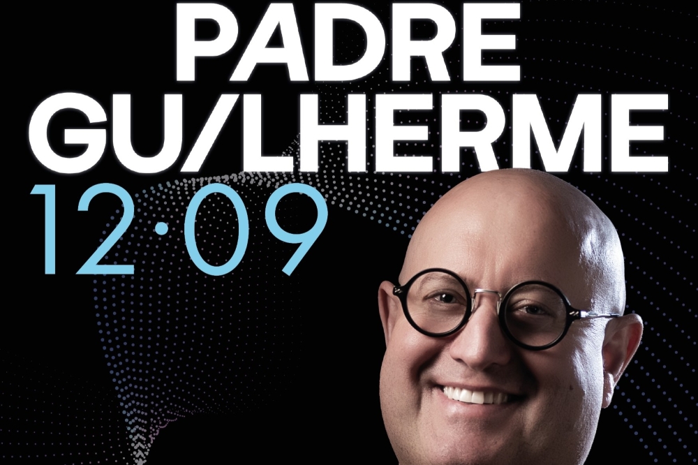 Porträt von Padre Guilherme vom Plakat zum Jugendfestival in Mörbisch