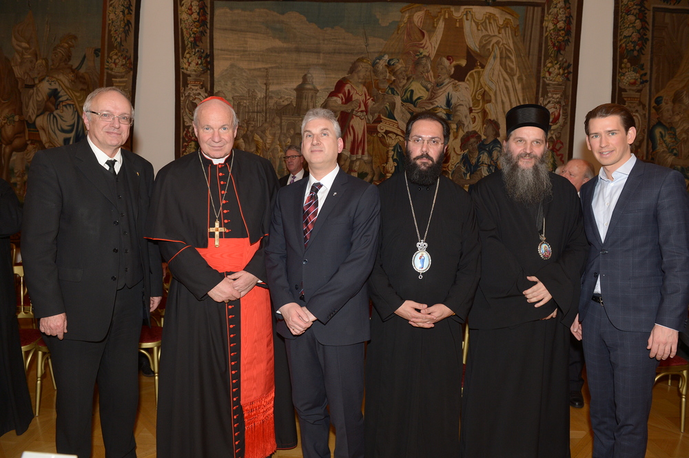 ?kumene / Michael B?nker, Kardinal Christoph Sch?nborn, Thomas Hennefeld, Arsenios Kardamakis, Andrej Cilerdzic, Sebastian Kurz